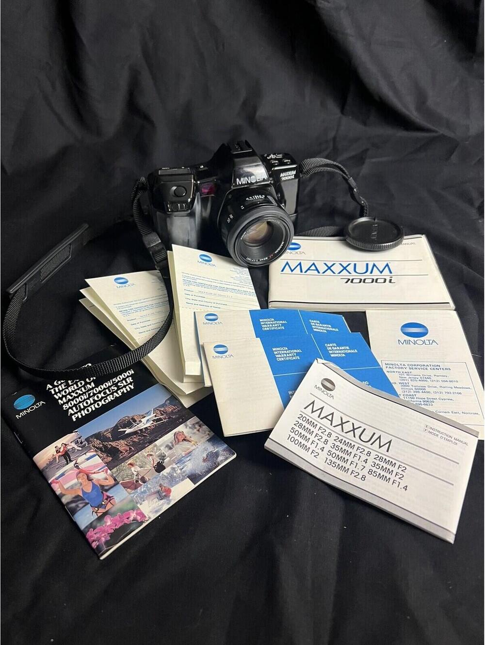 Minolta 7000i Maxxum Camera 50mm Lens AF Untested For Parts As Is